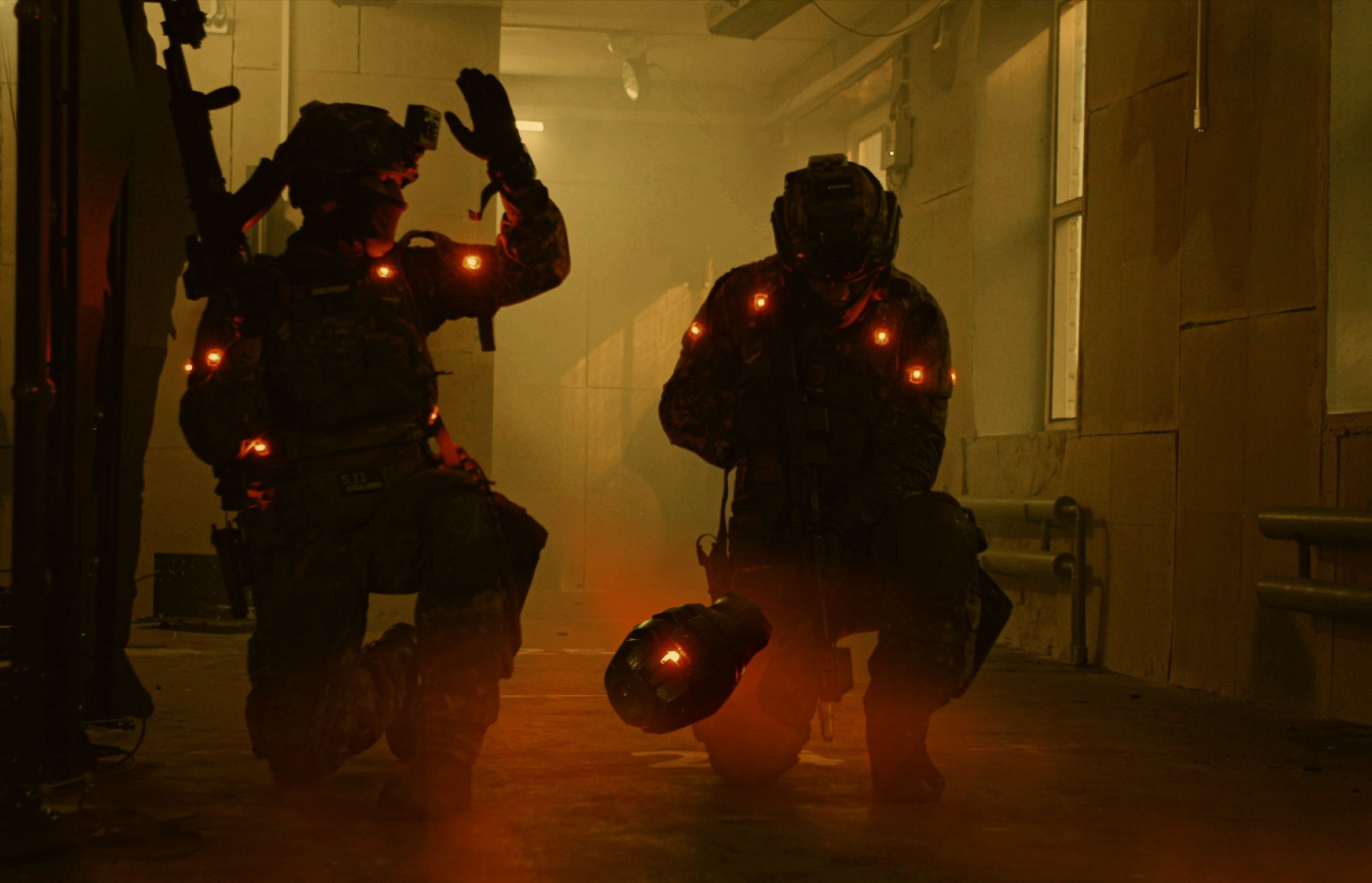 Soldiers in a laser-based simulation training. Photo: Skiftech