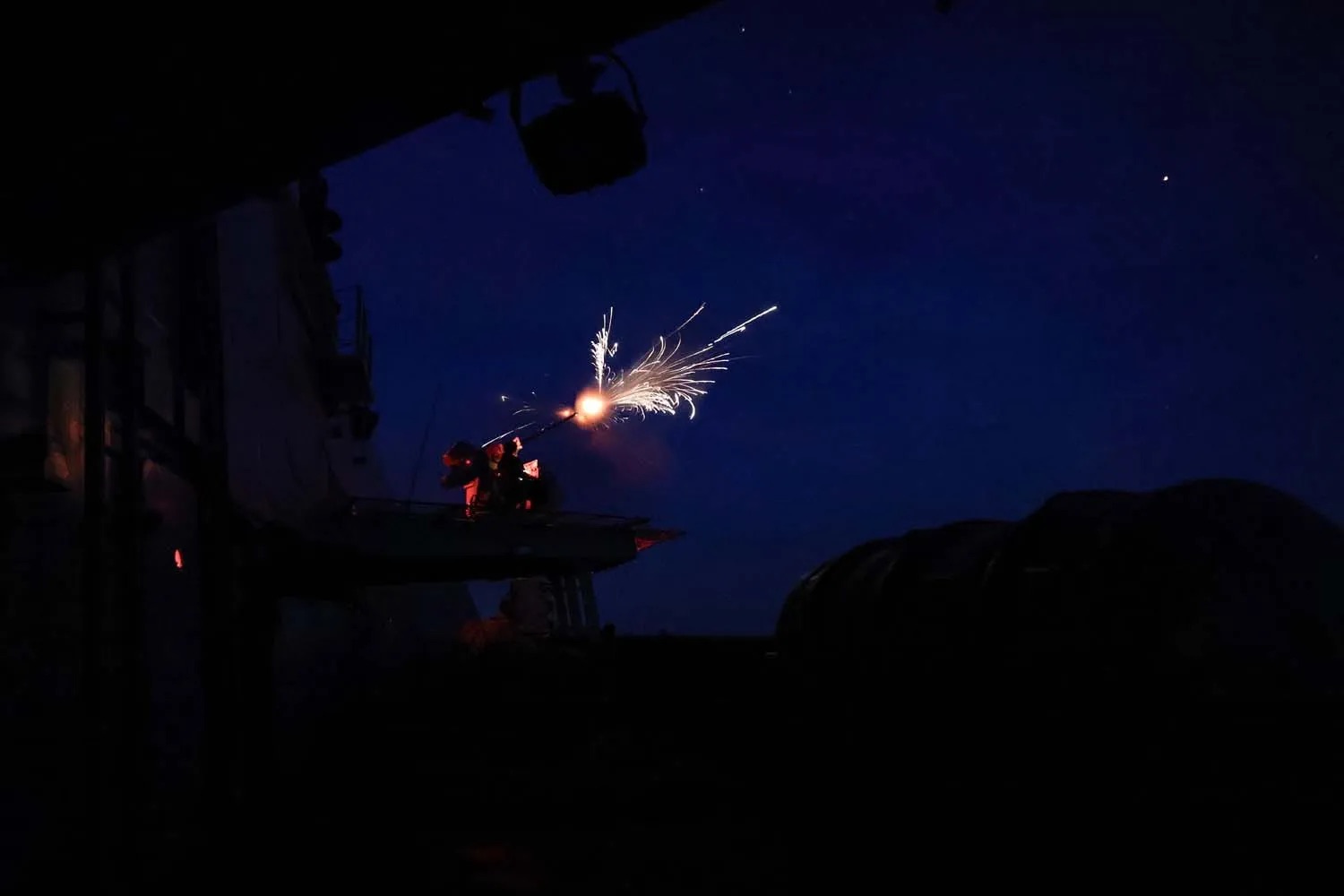 HMS Dauntless participating in live-fire exercise