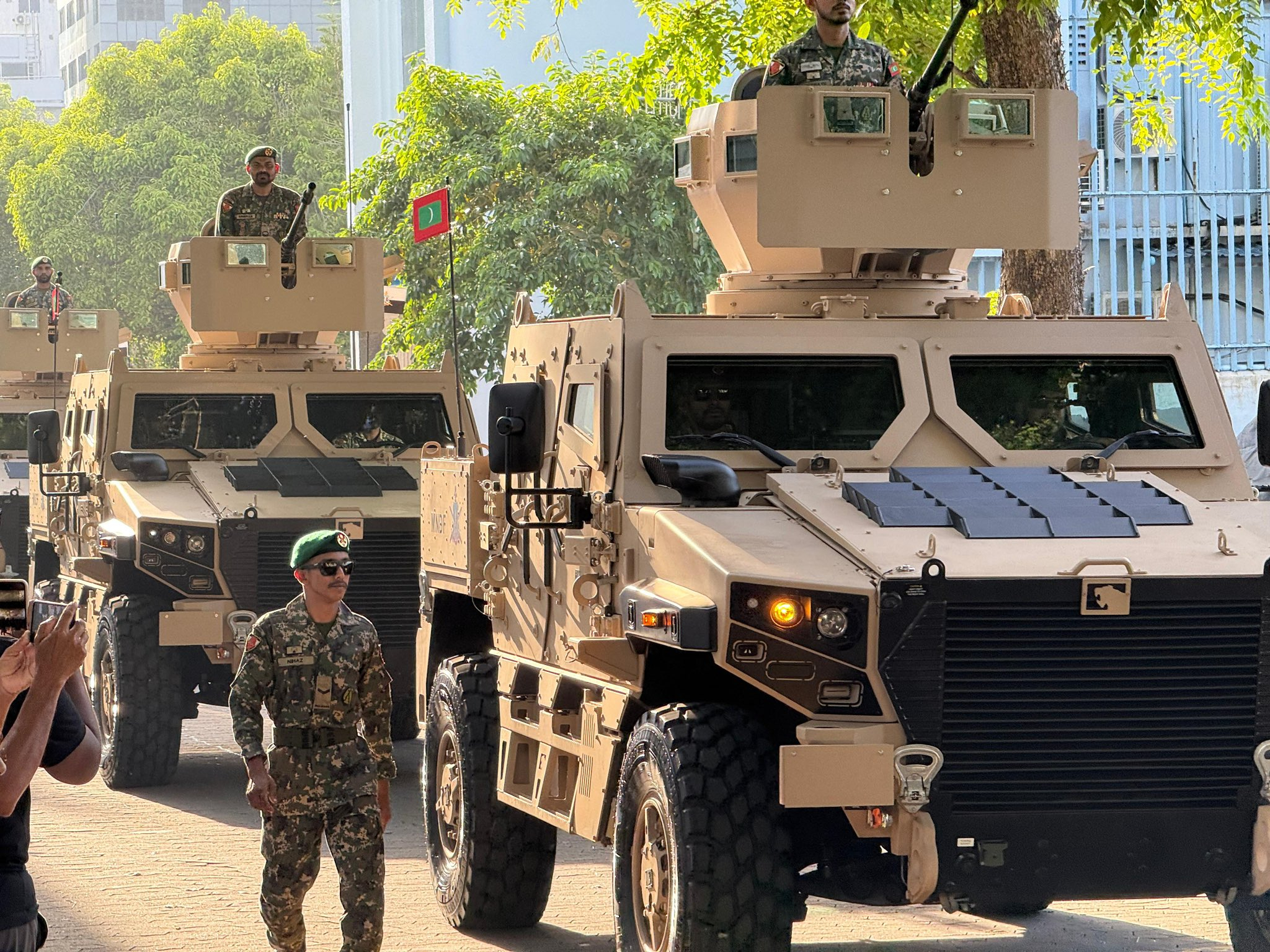 Maldives National Defence Force's Ajban 4x4 light armored vehicles