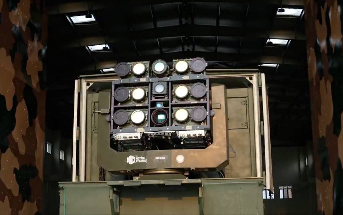 Screenshot of India's 30-kw vehicle-mounted laser-based weapon system