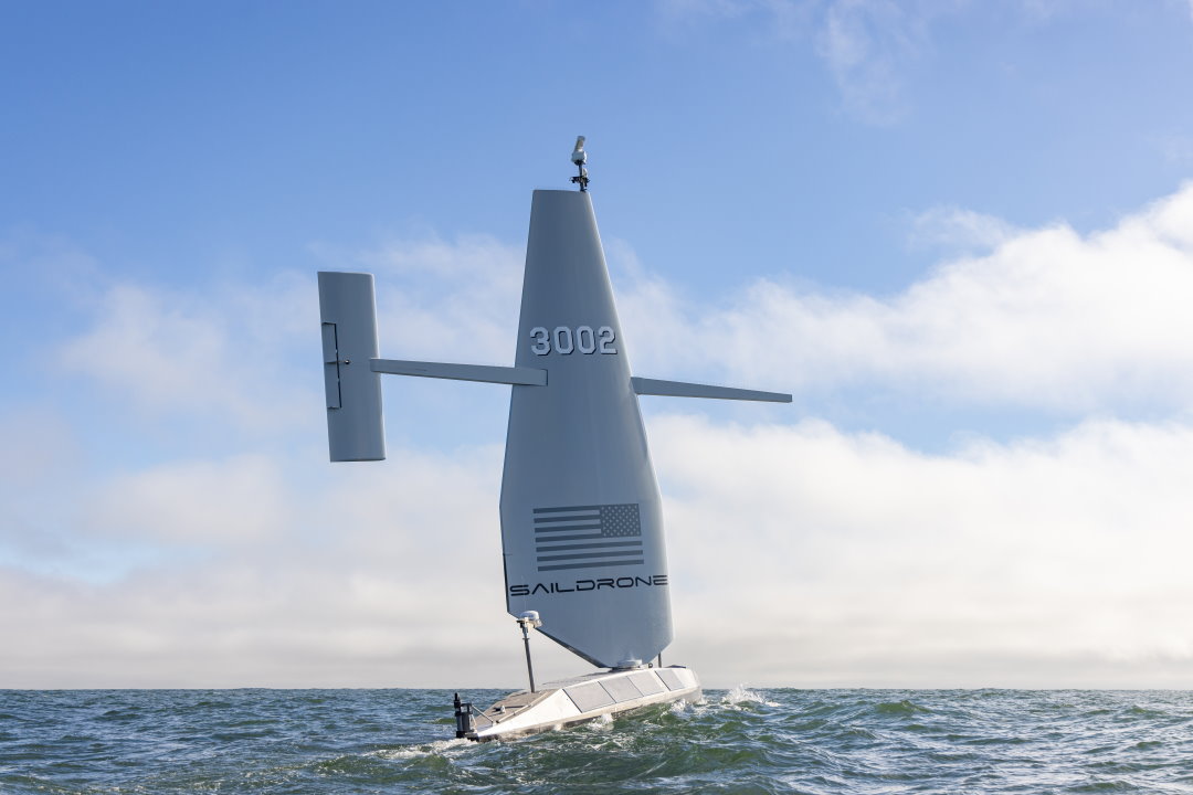 Surveyor-class Uncrewed Surface Vehicle equipped with BlueSentry sonar payload.