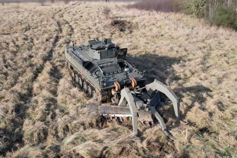 The remote-controlled robotic mine plough system 