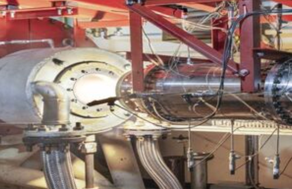 Hypersonic engine being tested.
