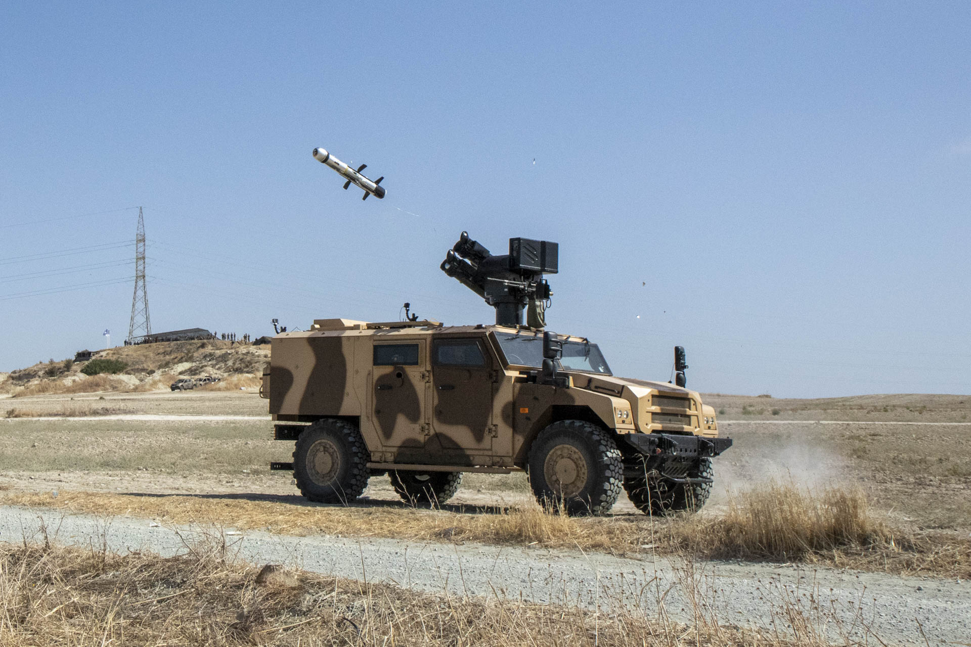 Linkeus project with Akeron firing operations on Sherpa vehicle. Kalo Chorio, Cyprus. September 29th 2022. © MBDA/Laurent Guichardon.