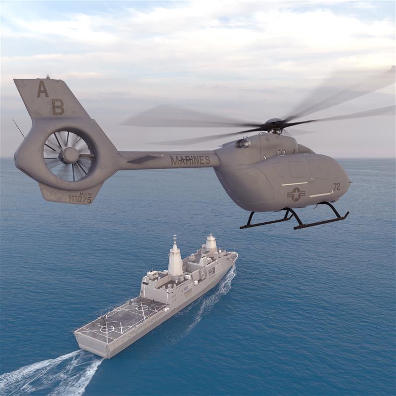 An MQ-72C Logistics Connector unmanned aerial system based on the UH-72 Lakota helicopter. Photo: Airbus