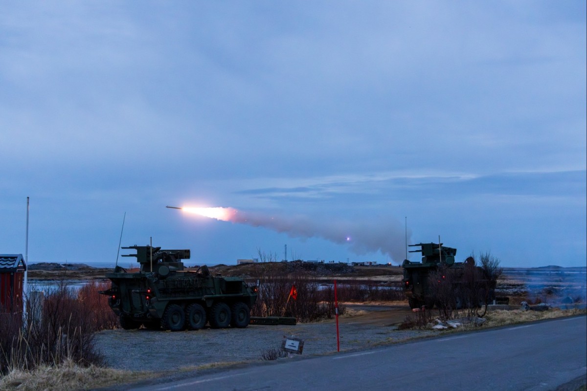 A SGT Stout from 5-4 ADAR fires a stinger missile during a live fire engagement during Formidable Shield 25