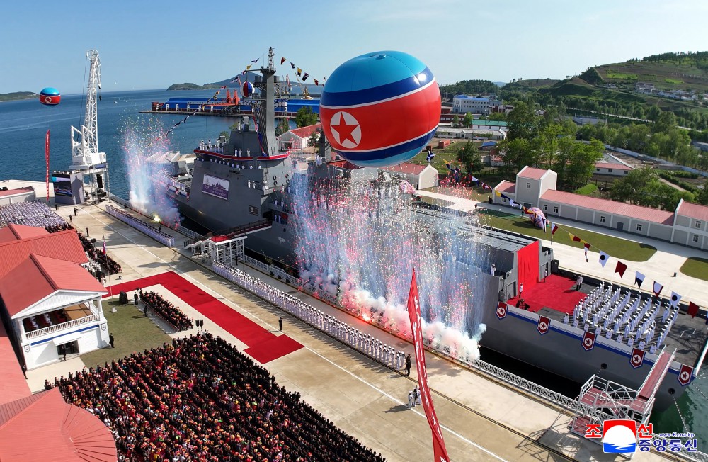 Launching of North Korean naval destroyer damaged in a botched launch last month
