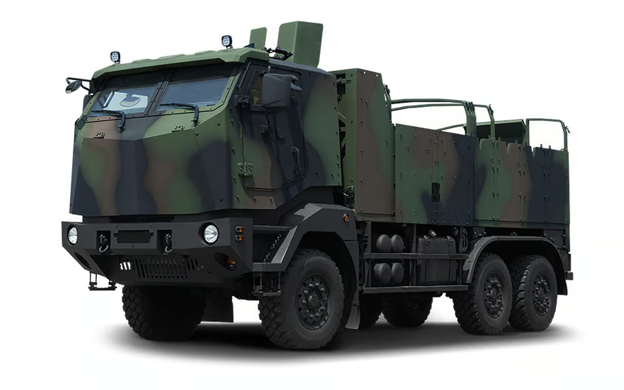 A Kia Medium Tactical Vehicle (KMTV) 6x6 bulletproof cargo truck. Photo: Kia Special Vehicles