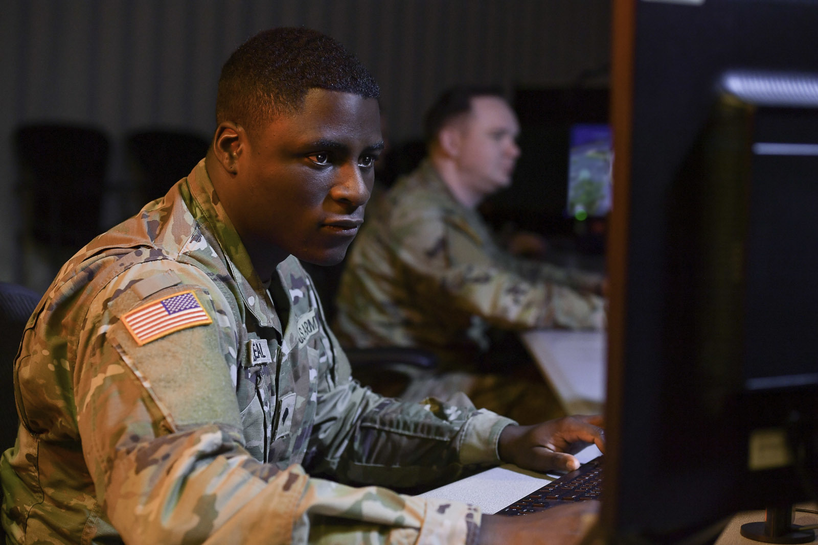 Spc. Brandon O’Neal serves as a sensor manager with the 10th Missile Defense Battery at Joint Base Pearl Harbor-Hickam, Hawaii. There are five missile defense batteries located worldwide that operate the AN/TPY-2 radars in forward-based mode conducting ballistic missile search, track and discrimination operations in support of regional and homeland defense. Additionally, the Forward-Based Mode Radar enables space operations by conducting data collection. (U.S. Army photo)