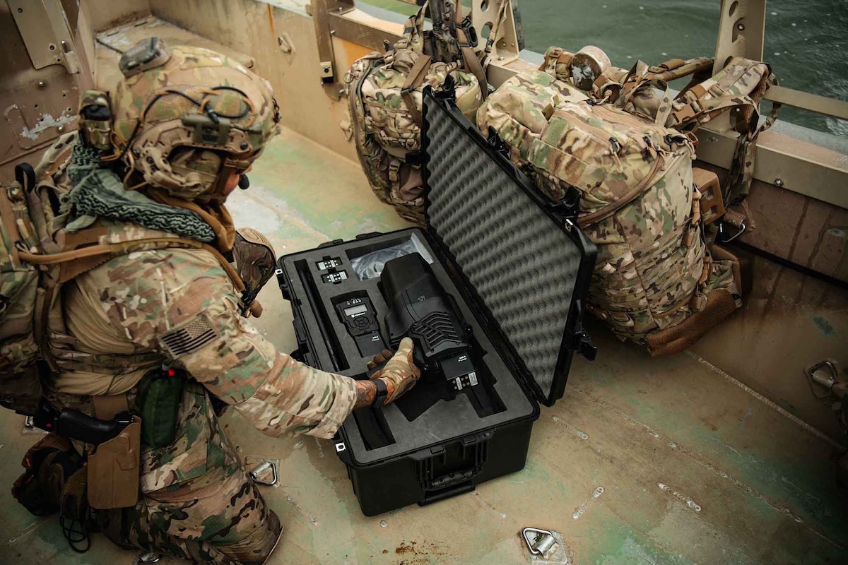 Soldier checking DroneShield's Immediate Response Kit