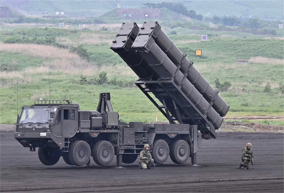 Japan Ground Self-Defense Force's Type 12 missile launcher vehicle.