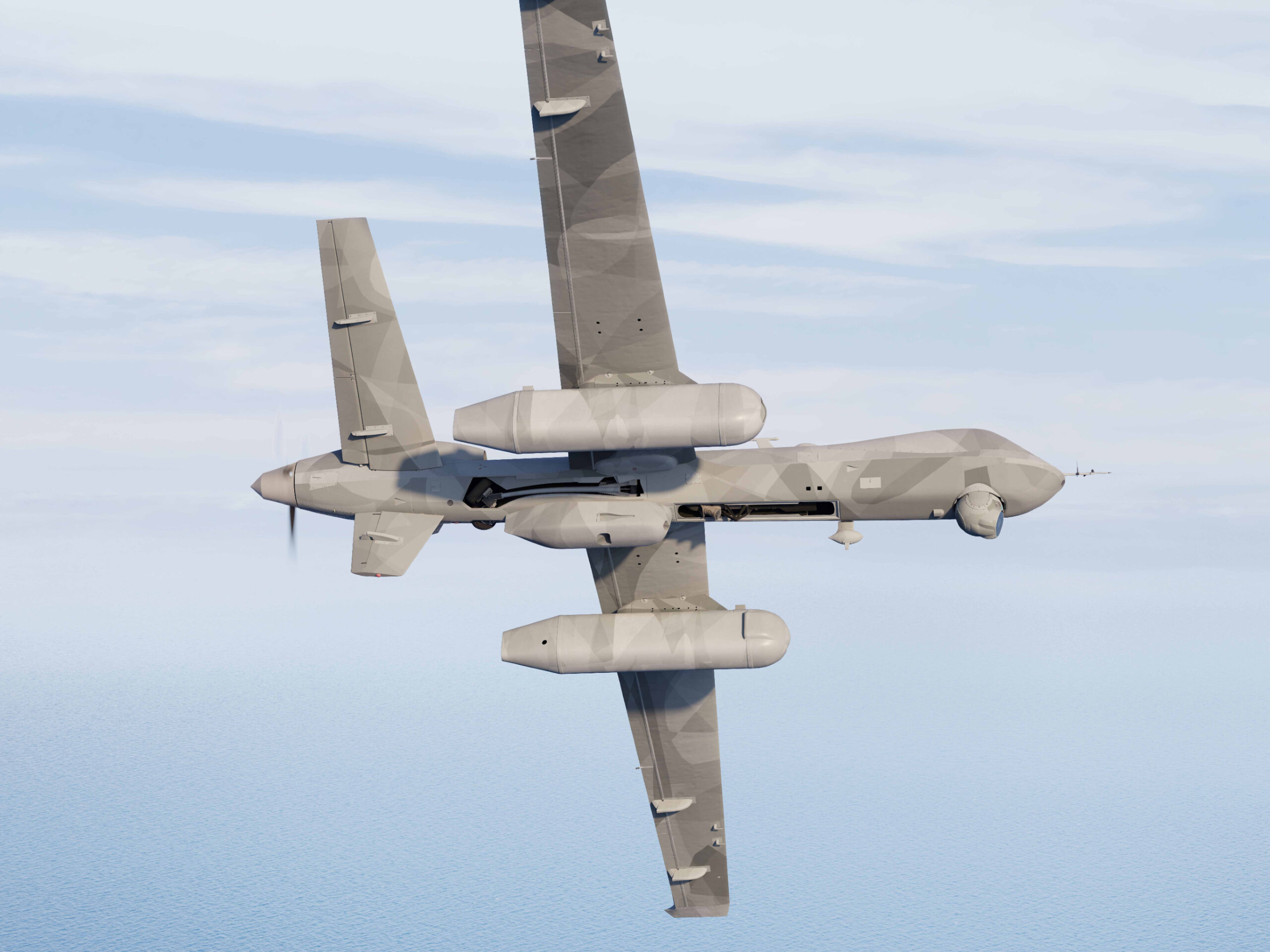 Concept of an MQ-9B with Airborne Early Warning & Control solution. Photo: Saab