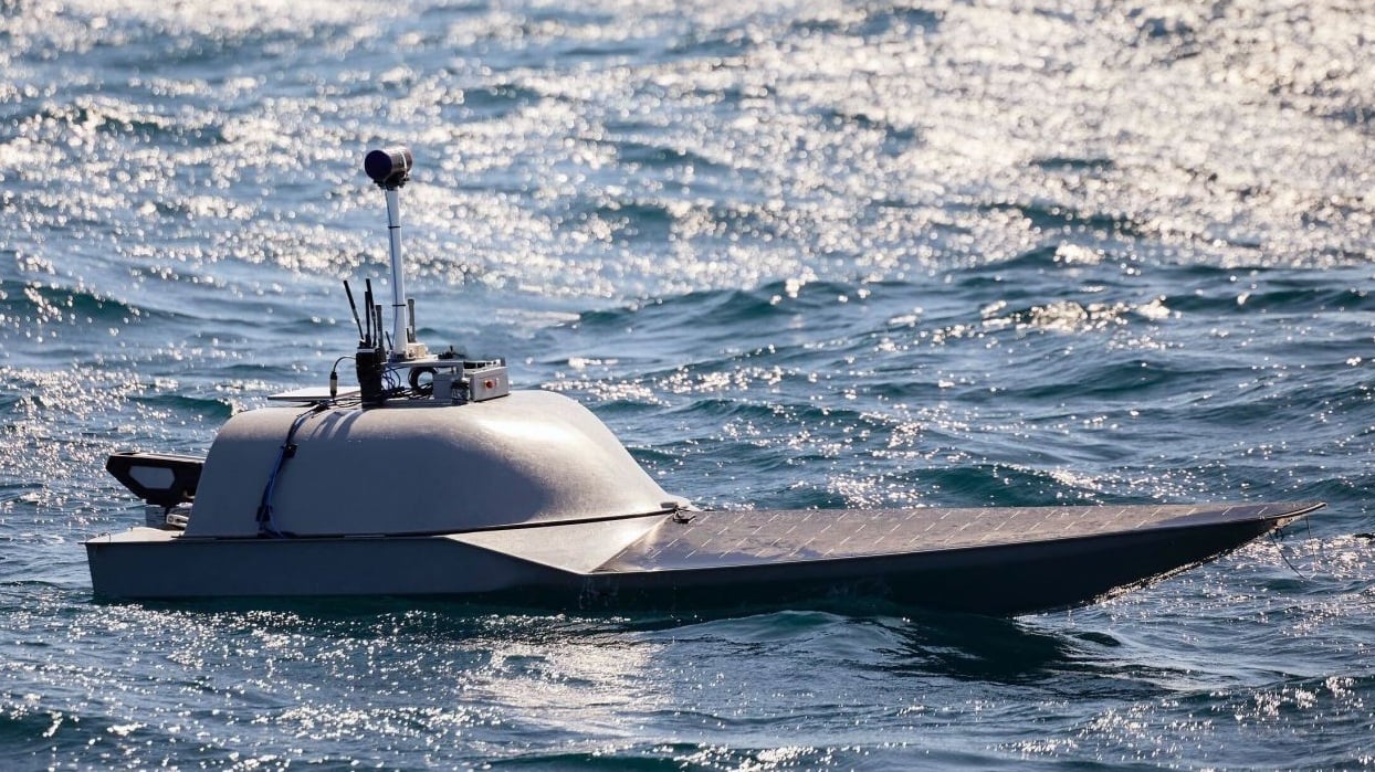 An unmanned surface vessel.