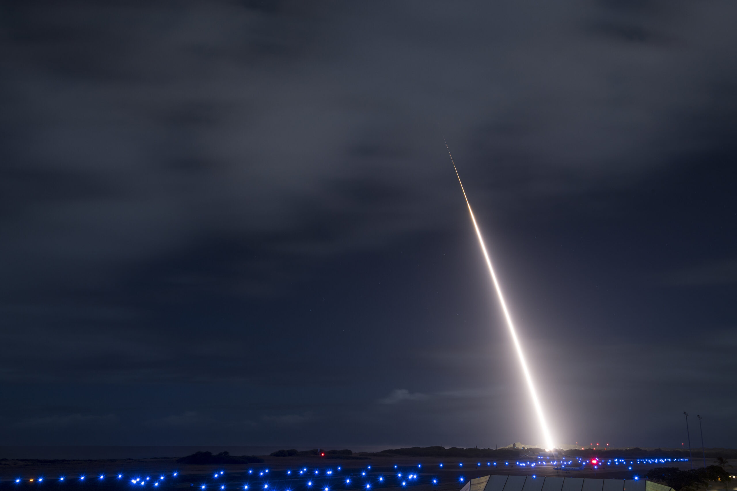 A target missile was launched from the Pacific Missile Range Facility at Kauai, Hawaii during Flight Test Standard Missile-45. The USS JOHN FINN (DDG-113) detected and tracked the target missile with its onboard AN/SPY-1 radar using the Aegis Baseline 9.C2 weapon system. Upon acquiring and tracking the target, the ship launched an SM-3 Block IIA guided missile which intercepted the target.