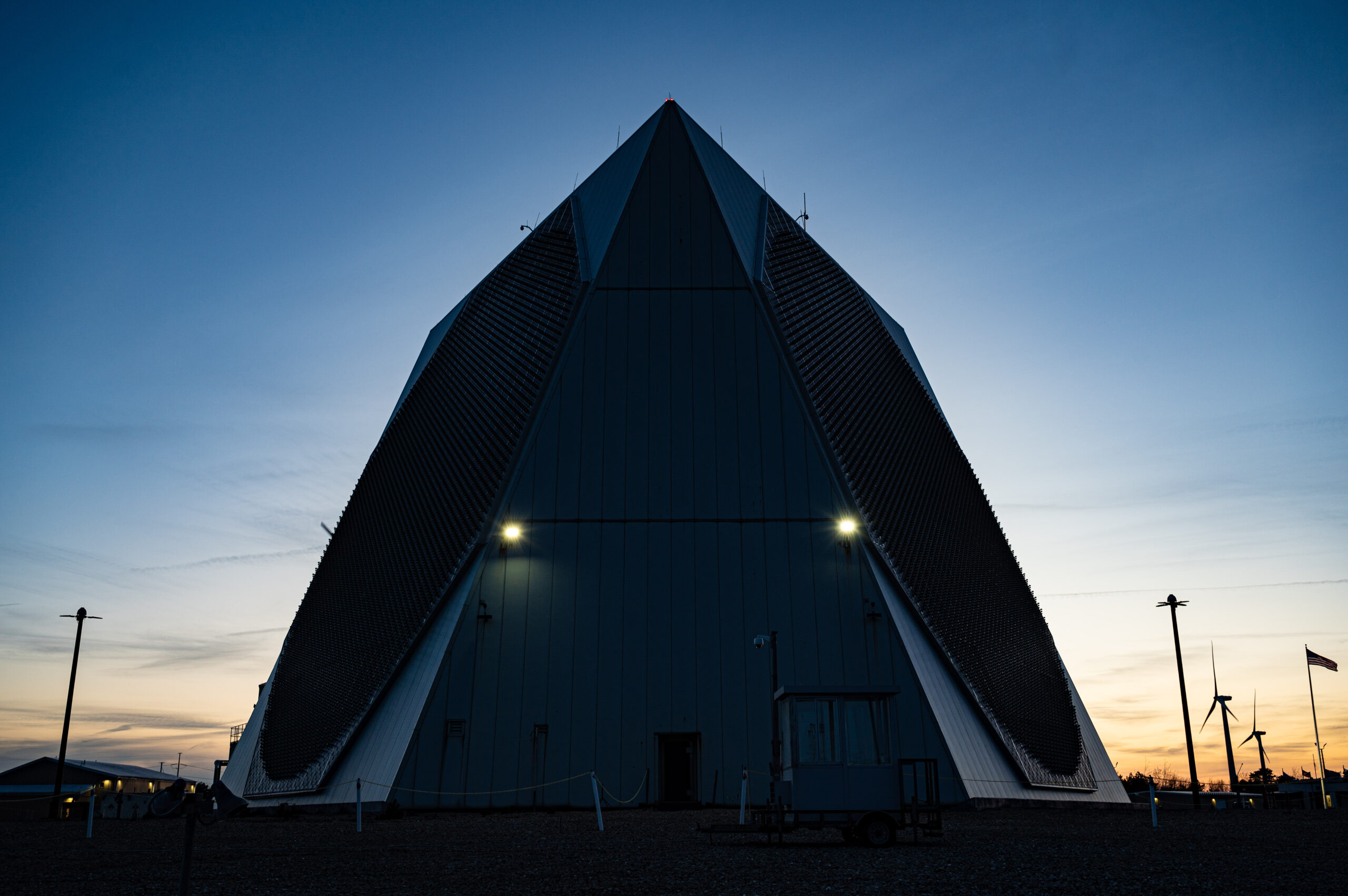 A view of the the Upgraded Early Warning Radar (UEWR) facility at Cape Cod Space Force Station, Massachusetts, May 7, 2024. The 6th Space Warning Squadron (6 SWS), which operates the system, is a geographically separated unit of Space Delta 4, Buckley Space Force Base, Colorado. 