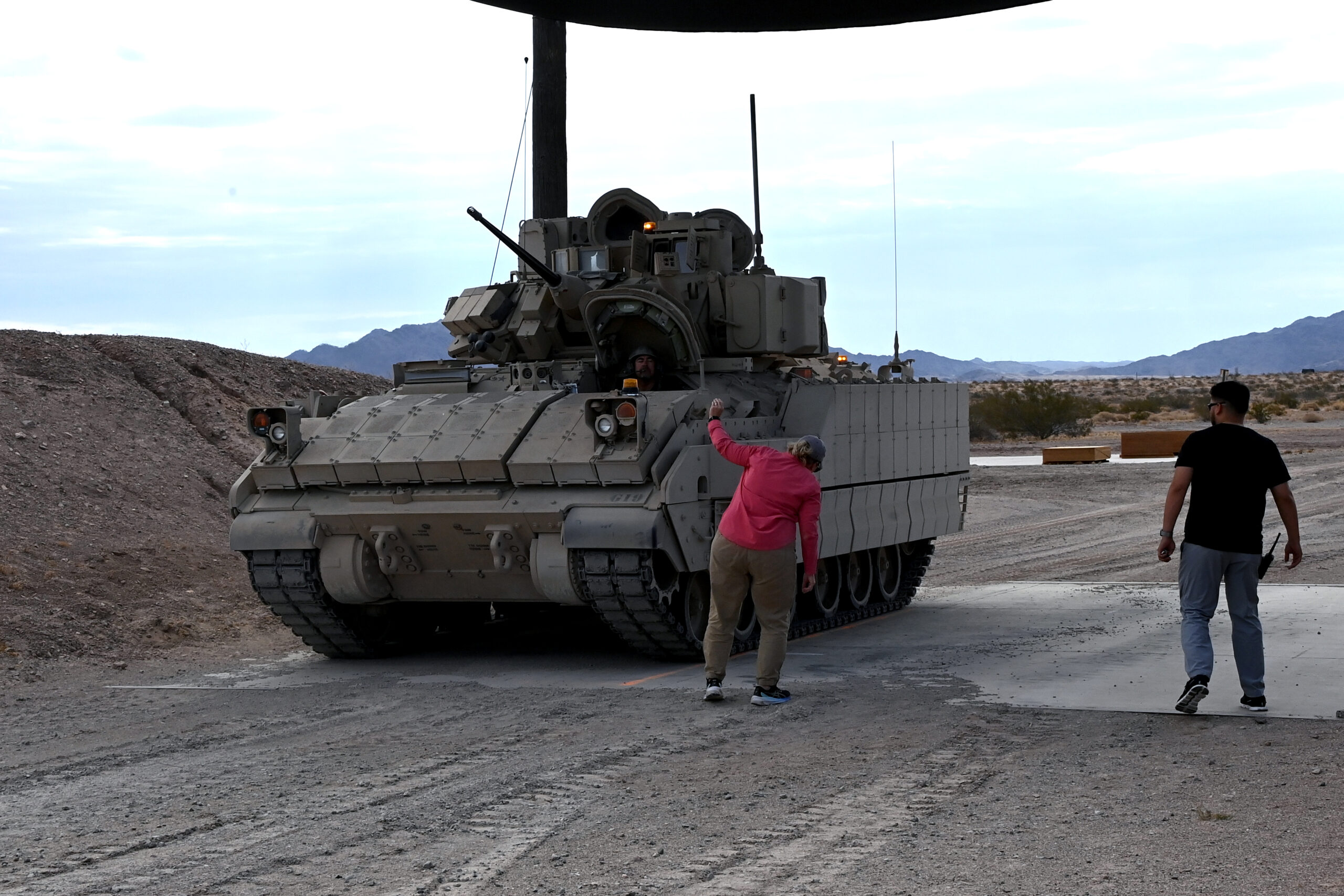 The Bradley Fighting Vehicle has proved itself to be lethal and survivable in multiple theaters since first fielded in the 1980s. Recently, U.S. Army Yuma Proving Ground personnel conducted a production qualification test on the Vehicle Protection System Base Kit (VBK), which utilizes sensors on the corners of the turret to provide 360 degrees of detection for incoming laser threats.
