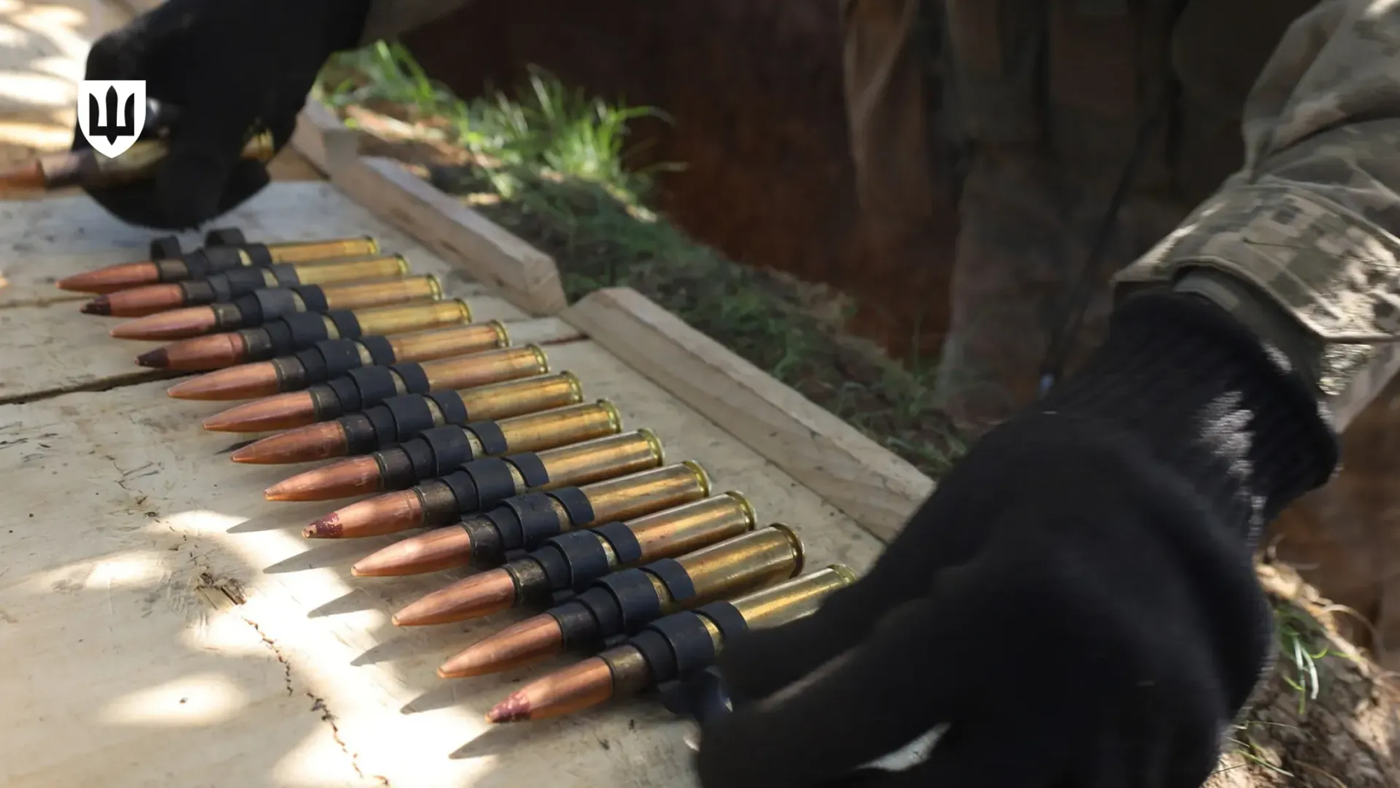 Soldier holding an ammunition round