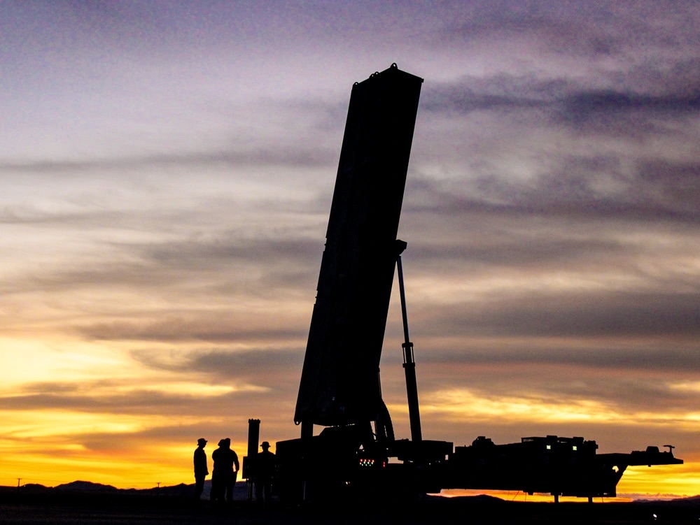 One of the Long Range Hypersonic Weapon Transporter Erector Launchers participates in exercise Bamboo Eagle 2024 on Nellis Air Force Base