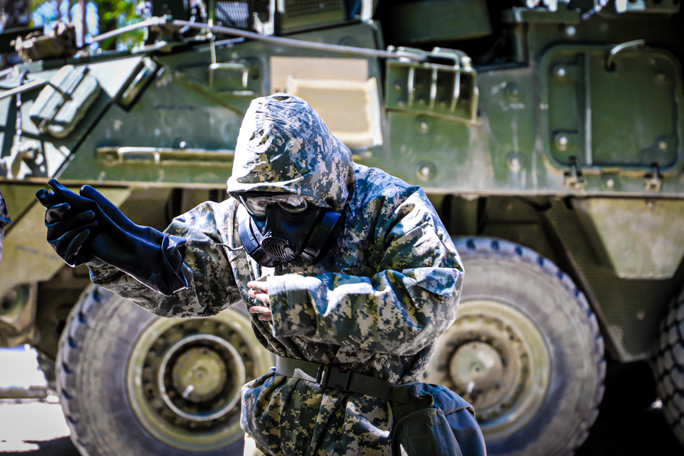 U.S. Soldiers assigned to 1st Squadron, 2nd Cavalry Regiment conduct annual Chemical, Biological, Radiological and Nuclear training, June 1, 2023, in the Grafenwoehr Training Area. The annual training allows Soldiers to gain knowledge and confidence in their CBRN equipment.
