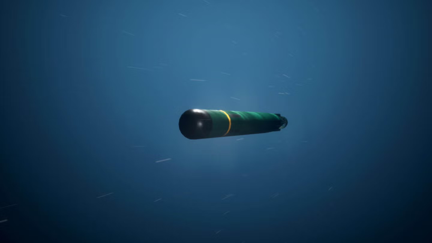 An artistic representation of a conceptual SCEPS-powered torpedo