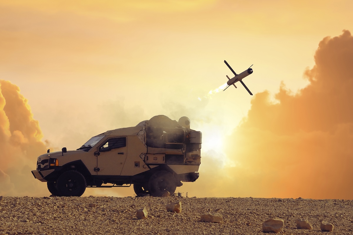 Spike Non-Line-of-Sight (NLOS) system launched from a ground vehicle