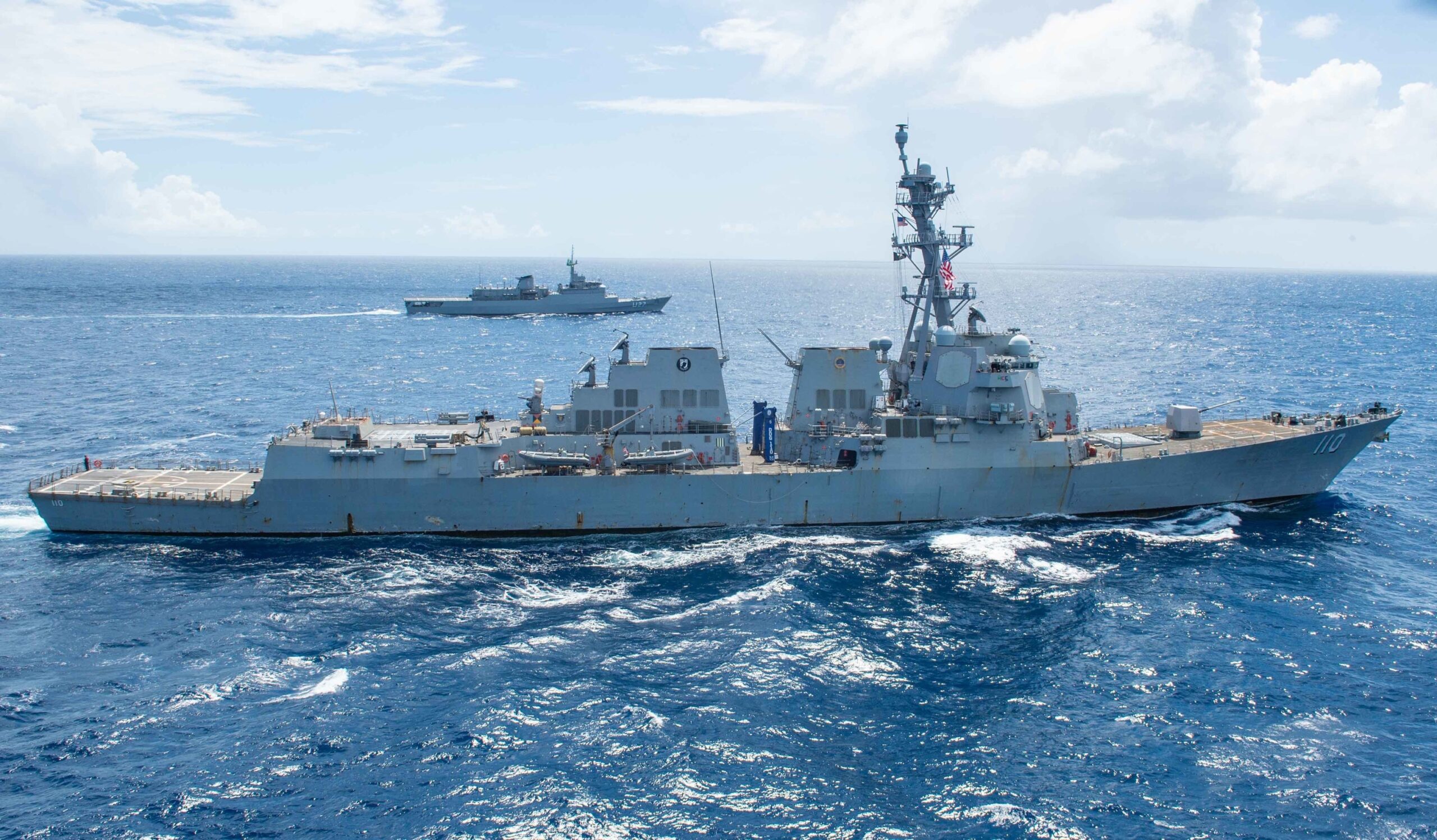 (Representative image only.) An Arleigh Burke-class guided-missile destroyer transits in the Caribbean.