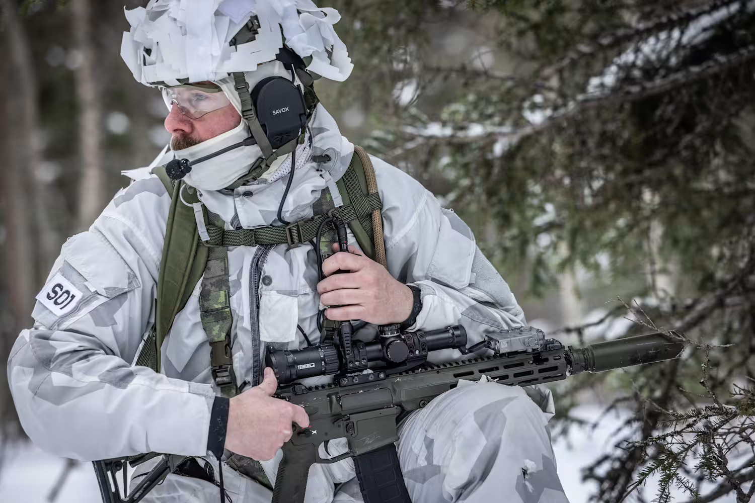 An Arctic soldier holding a SAKO rifle. Photo: SAKO