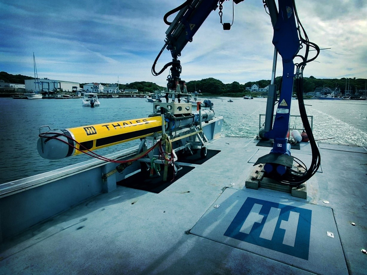 HII REMUS 620 UUV fitted with the Thales SAMDIS 600 Multi-View SAS ready for integration sea trials