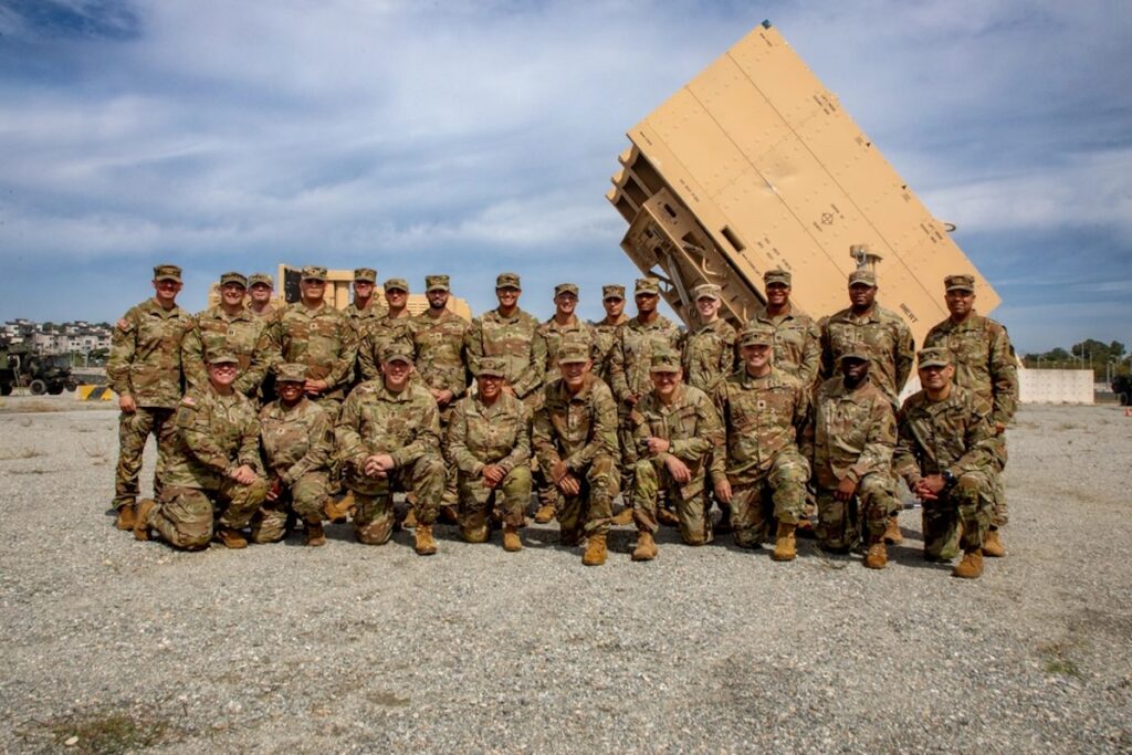 US Army posing in front of an IFPC system in South Korea.
