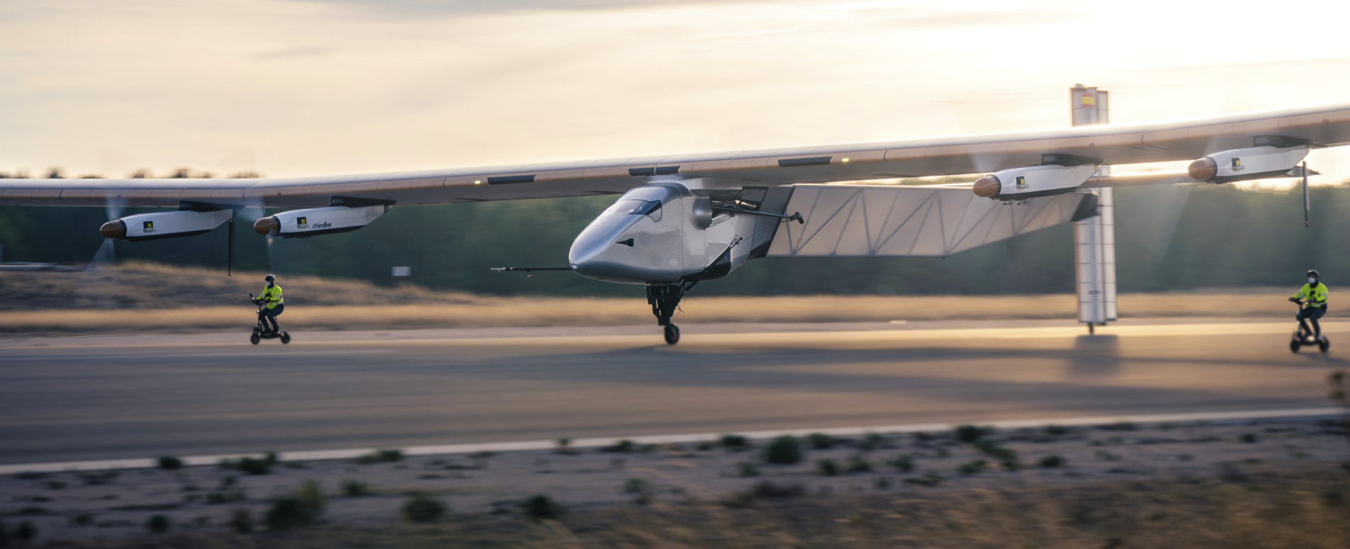 Skydweller Aero's aircraft during takeoff against a daylight background