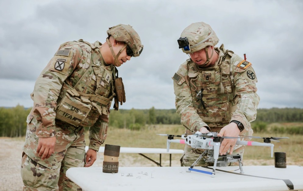 JMTG-U UAV team testing grenade delivery system.