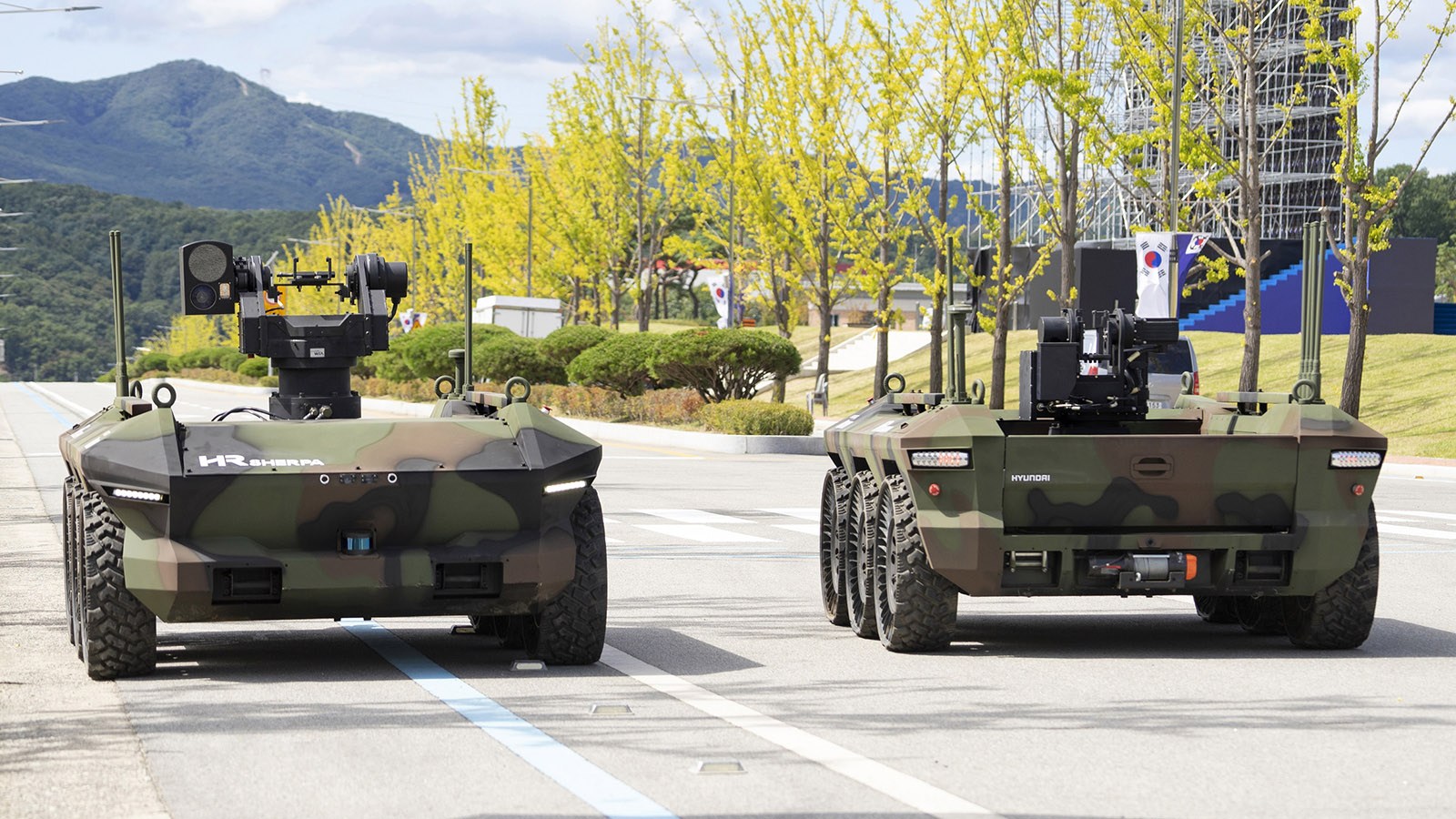 HR-SHERPA unmanned ground vehicles. Photo: Hyundai Rotem