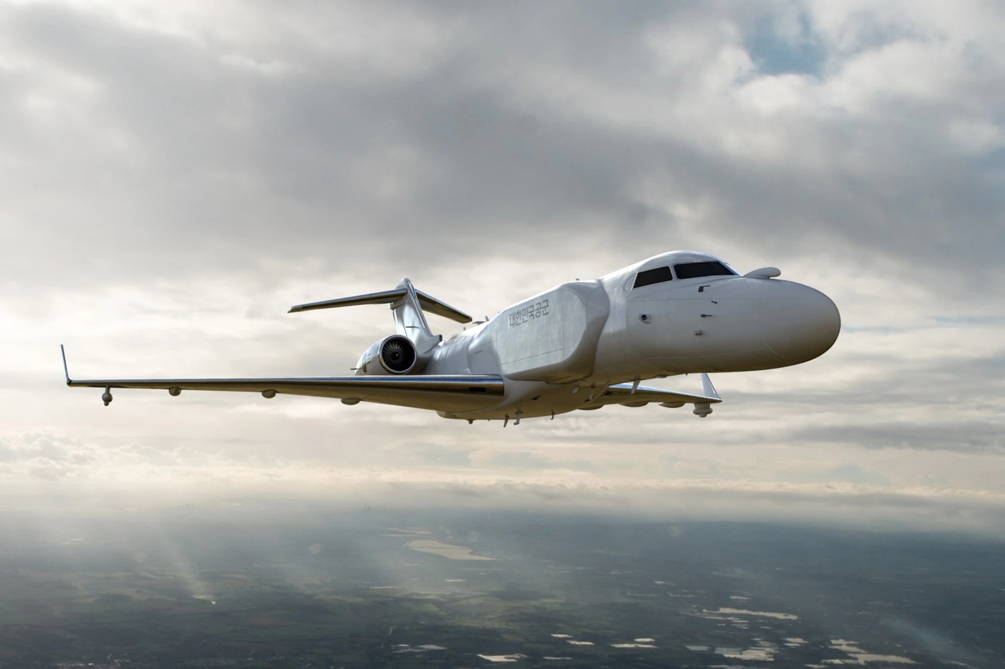 Rendering of South Korea's Airborne Early Warning and Control aircraft based on the Bombardier 6500. Photo: L3Harris