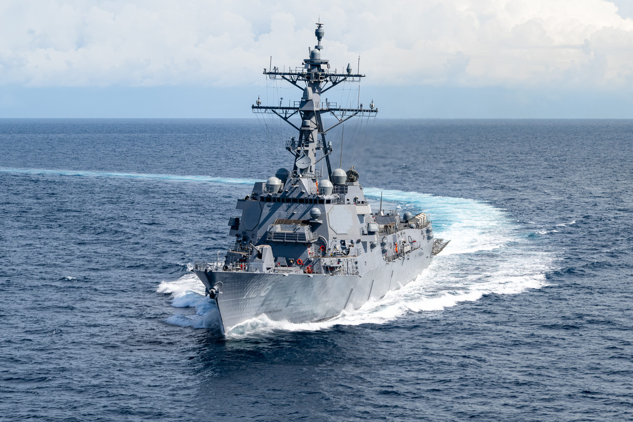 The US Navy’s 78th Arleigh Burke-class guided-missile destroyer, USS Ted Stevens (DDG 128).
