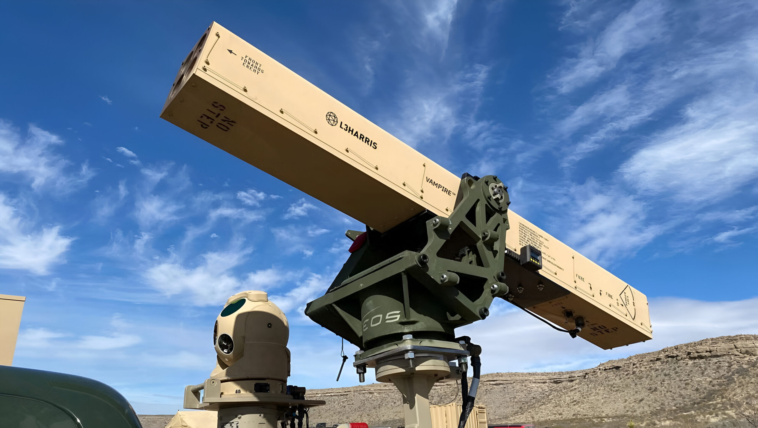 L3Harris' VAMPIRE platform and its MX-10D camera system with a clear sunny background