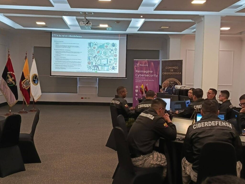 Ecuador’s National Computer Emergency Response Team (EcuCERT) in action during the annual “CIBEREC 2025” cyber defense exercise.
