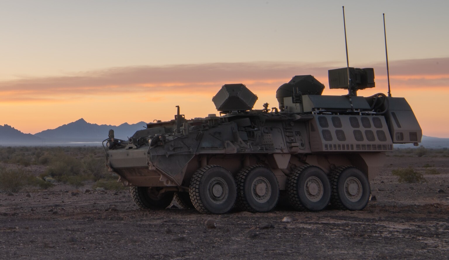 The Directed Energy Maneuver-Short Range Air Defense system is a 50kW-class laser designed to protect divisions and brigade combat teams against unmanned aircraft systems, rotary and fixed-wing threats, rockets, artillery, and mortars.