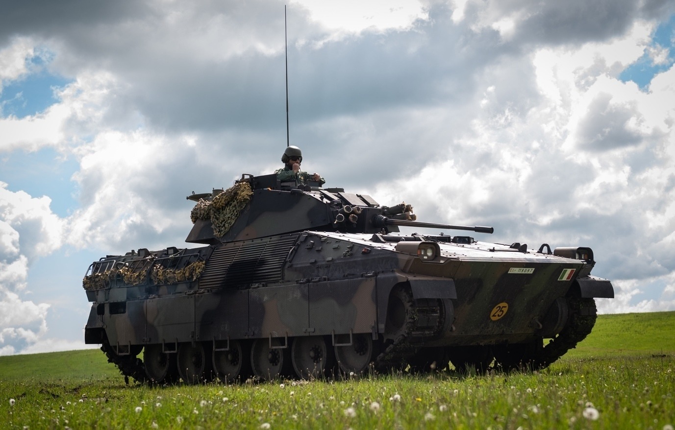 CINCU, Romania – An Italian Soldier assigned to the 1st Regiment Bersaglieri tank platoon, commands a Centauro B1 tank destroyer, during NATO Exercise Steadfast Defender 2021. The platoon recently arrived in Romania in support of the multinational exercise. Steadfast Defender 2021 is a NATO-led exercise involving over 9,000 troops from more than 20 NATO Allies and partners. The objective is to ensure that NATO forces are trained, able to operate together and ready to respond to any threat from any direction. NATO is taking the necessary measures to protect our armed forces. This includes COVID-19 precautions, such as pre-deployment testing and quarantining.