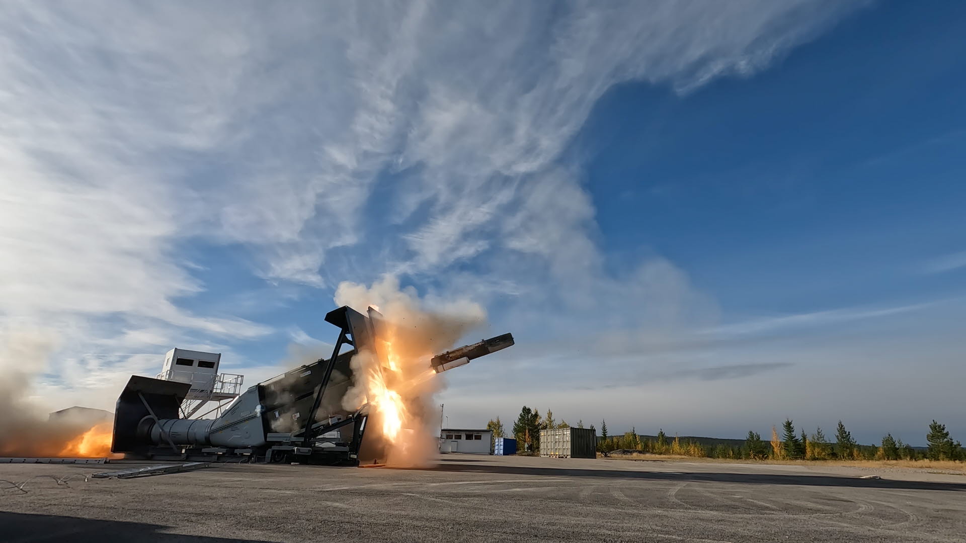 A dummy robot is fired to test the load on the new hatches.