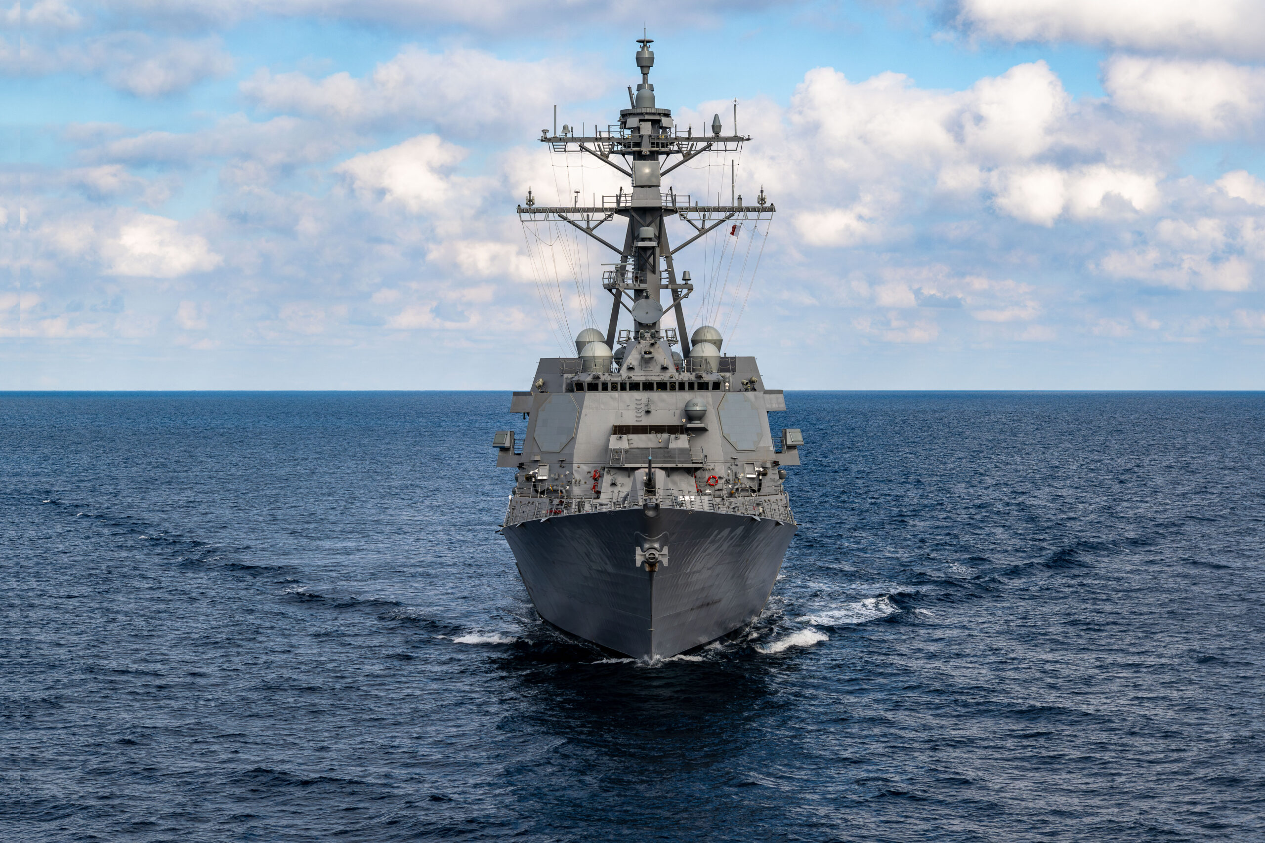 HII’s Ingalls Shipbuilding division successfully completed acceptance trials for Arleigh Burke-class guided missile destroyer Ted Stevens (DDG 128), the second Flight III destroyer built by Ingalls. The ship successfully demonstrated required mission capabilities and is now preparing for delivery to the U.S. Navy. (Photo by HII)