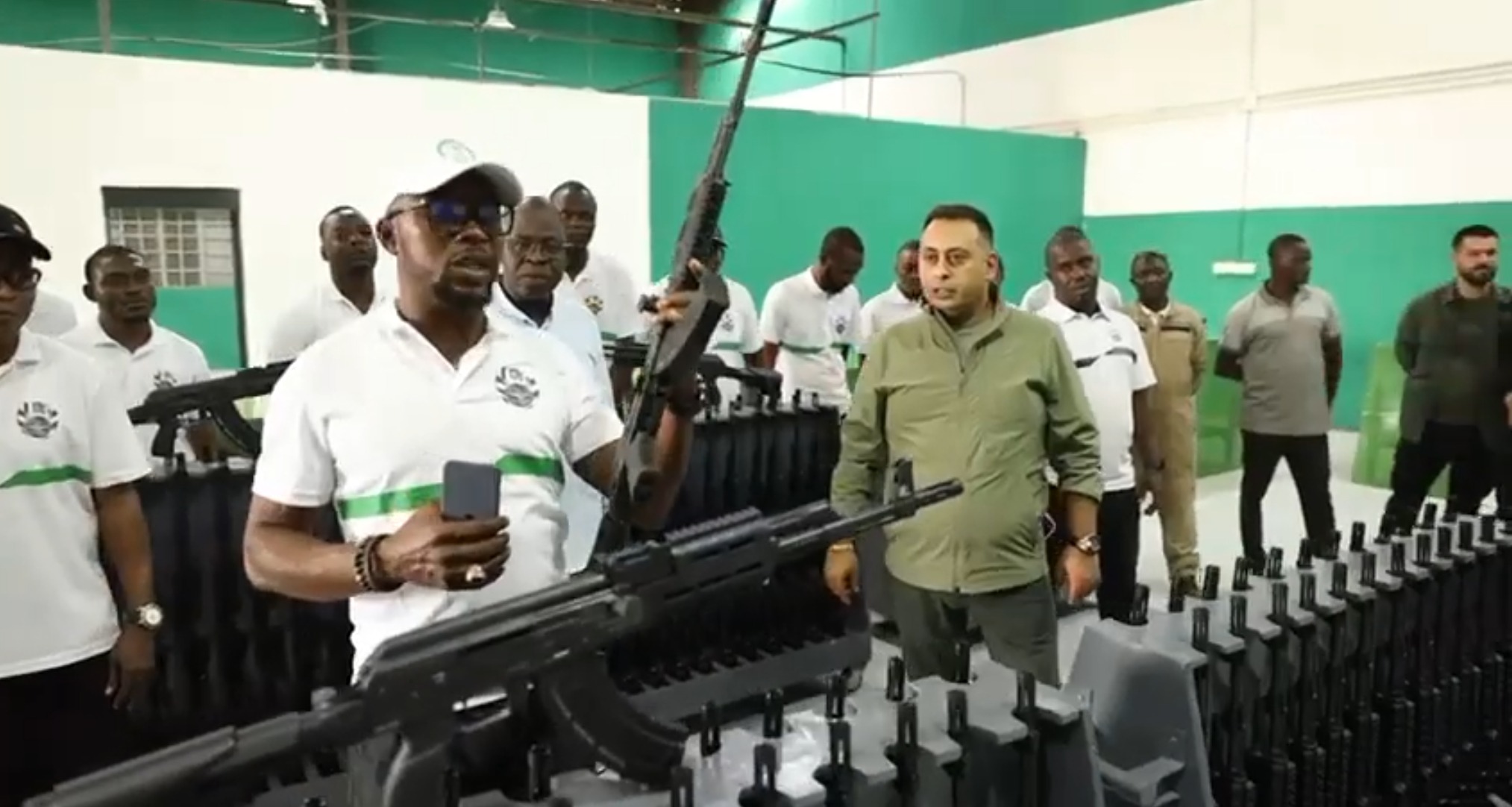 Defence Industries Corporation of Nigeria-D7G (DICON-D7G) leaders at the DG-103 rifle factory in Kaduna.