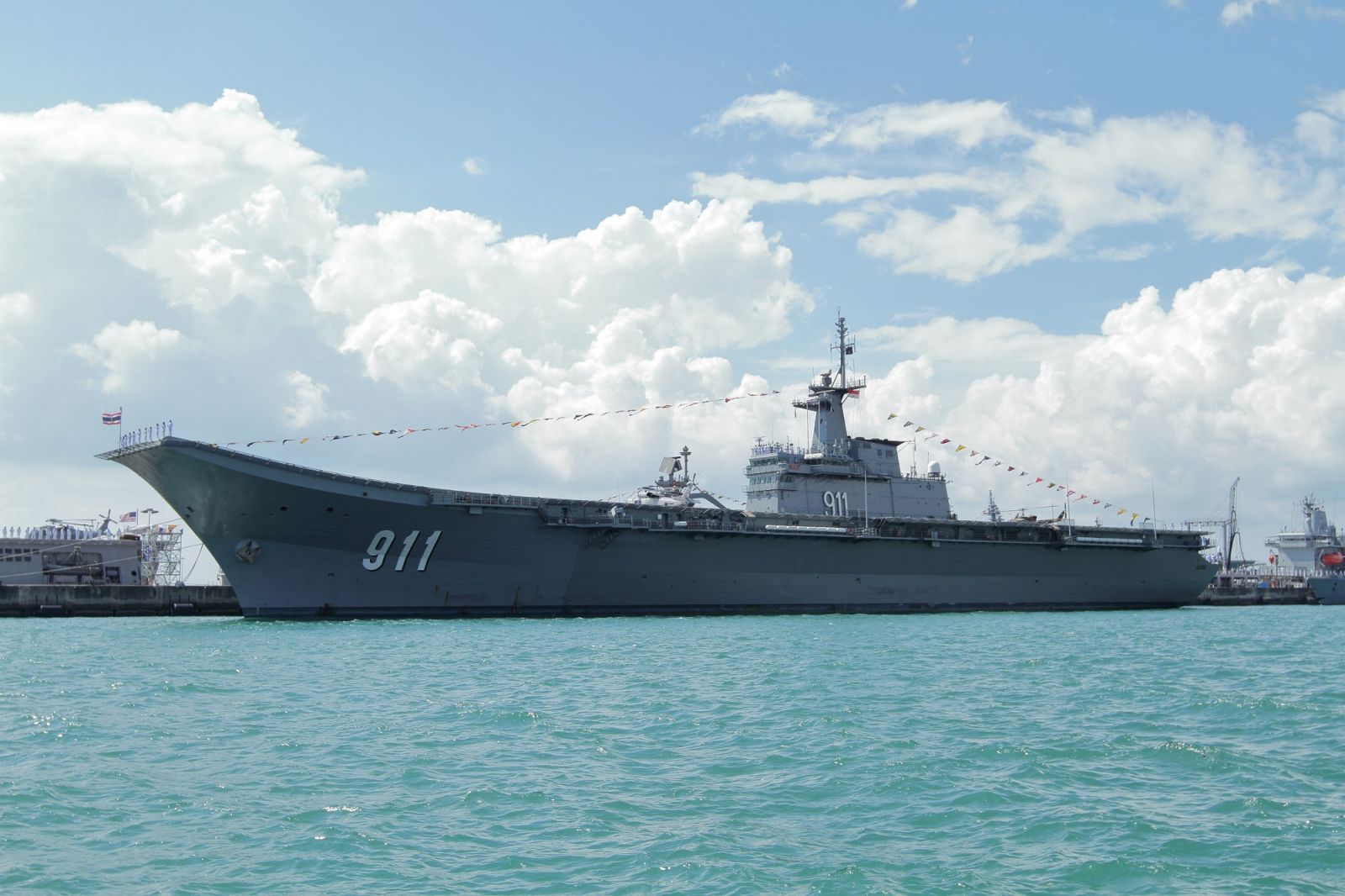 The HTMS Chakri Naruebet (CVH 911) aircraft carrier