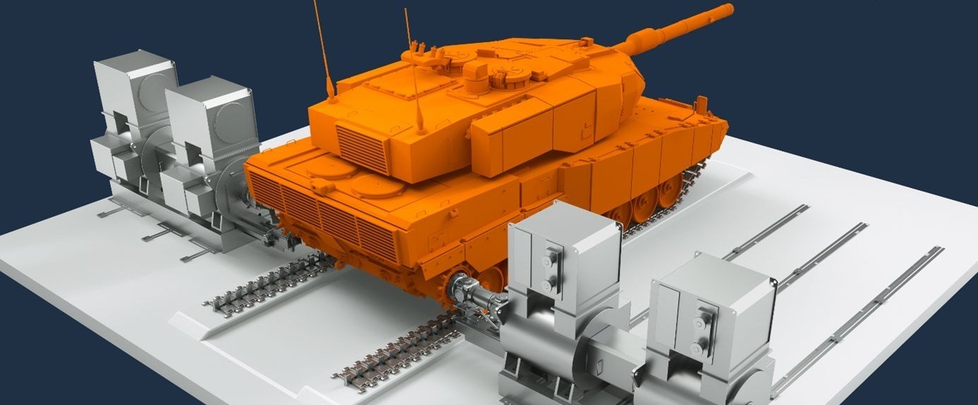Artist's rendering of RENKS's military vehicle test rigs