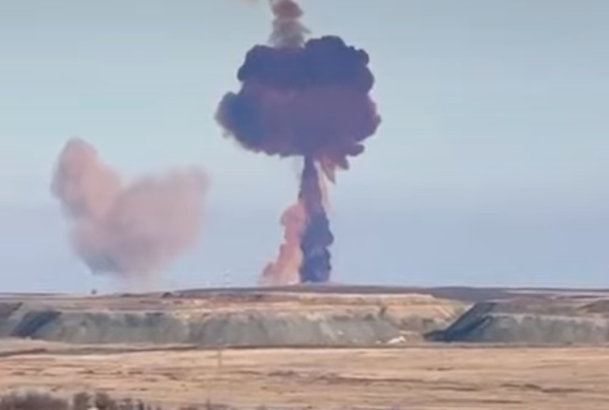 A Russian rocket explosion
