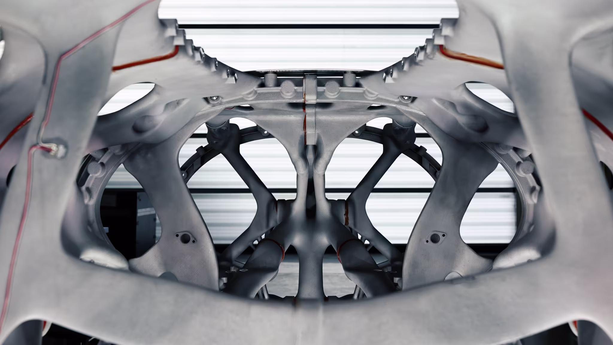 Saab 3D printed fuselage part structure detail