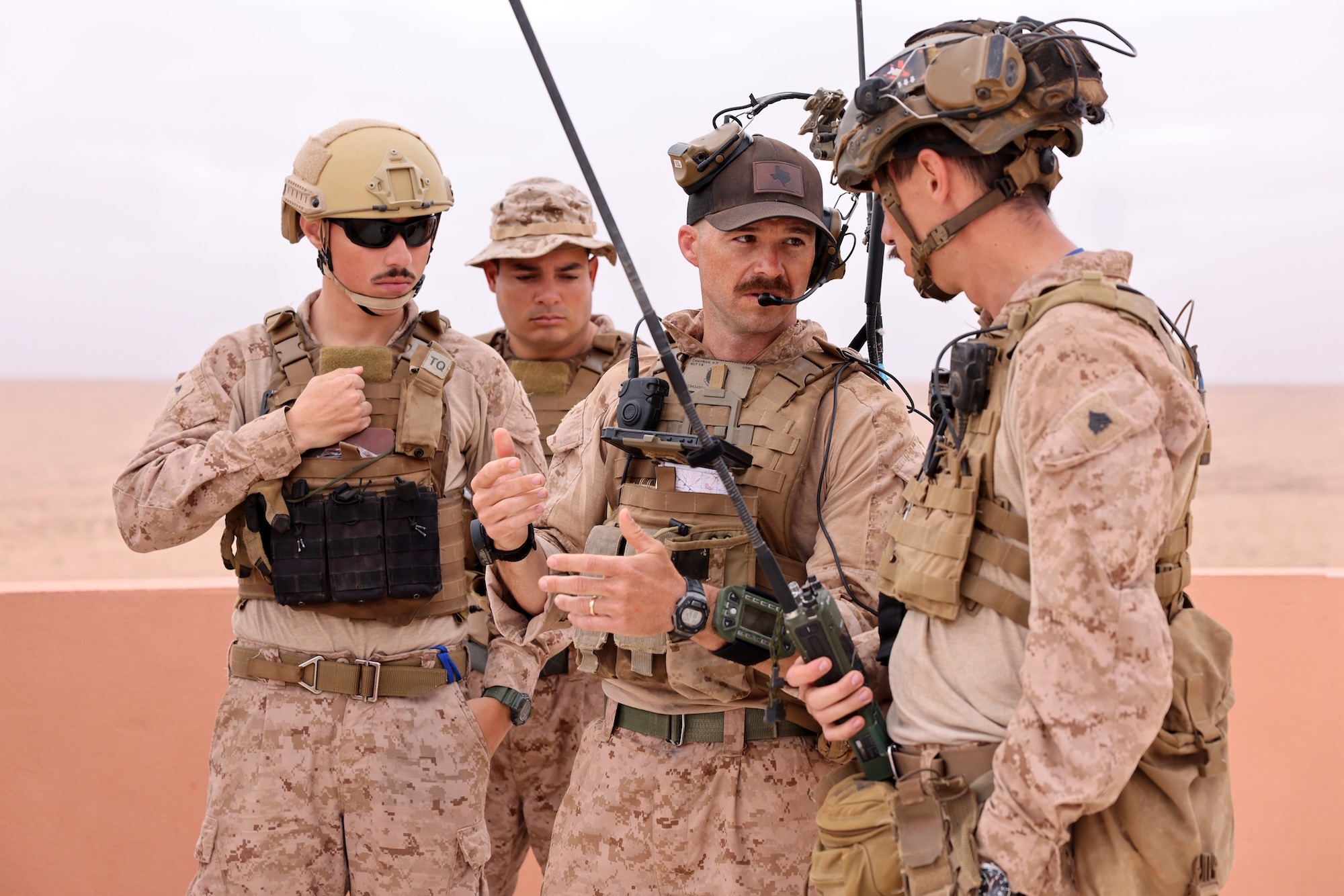 US Marines conduct communication checks at Cap Draa during African Lion 25 in TanTan, Morocco, May 2025