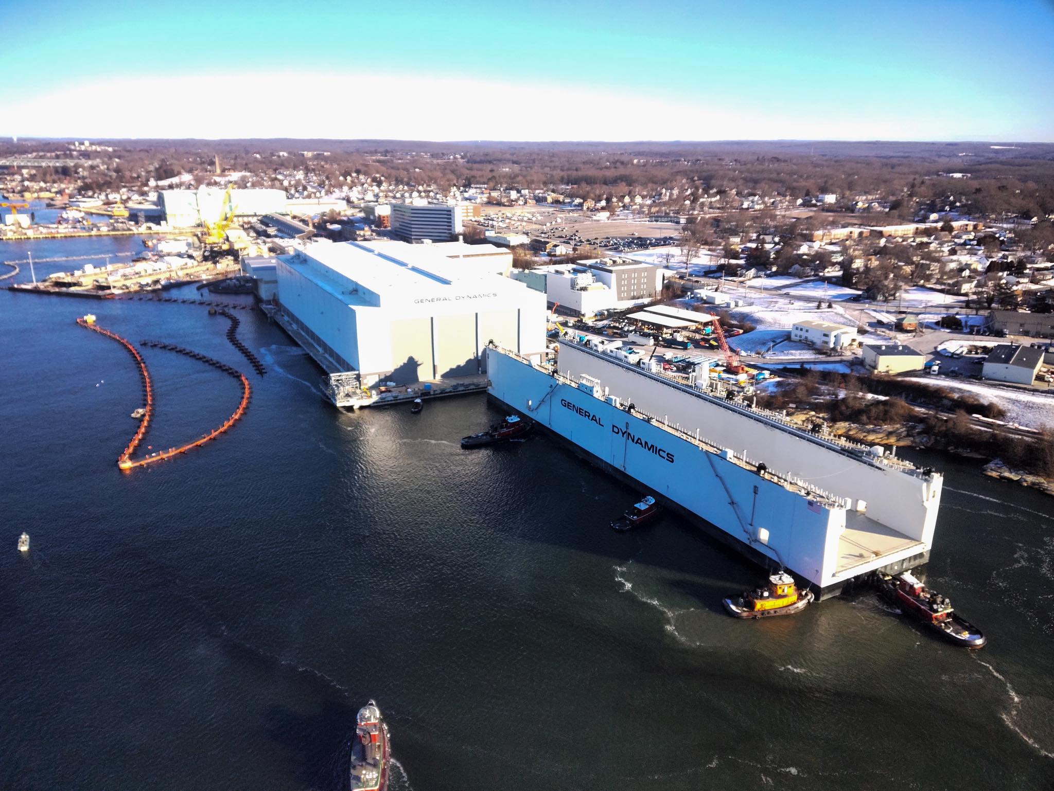 Electric Boat's Atlas floating dry dock for Columbia submarine construction