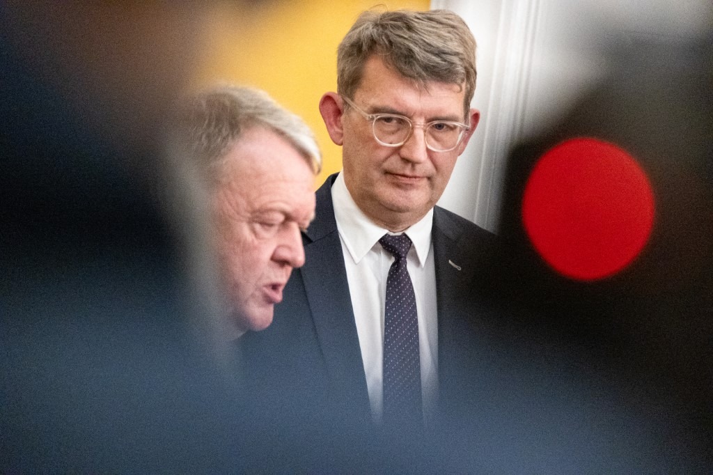 Denmark's Minister for Foreign Affairs Lars Loekke Rasmussen and Deputy Prime Minister and Minister for Defence Troels Lund Poulsen speak to the media after the meeting of the Foreign Policy Committee in Copenhagen, Denmark, on January 6, 2026.
