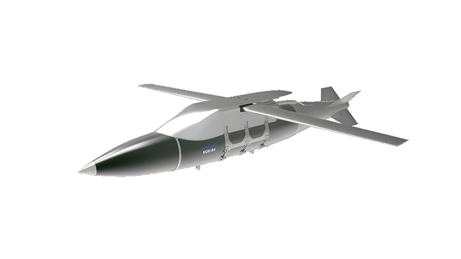A small aircraft with a propeller positioned above, designed for the Winged Guidance Kit, illustrating flight mechanics.