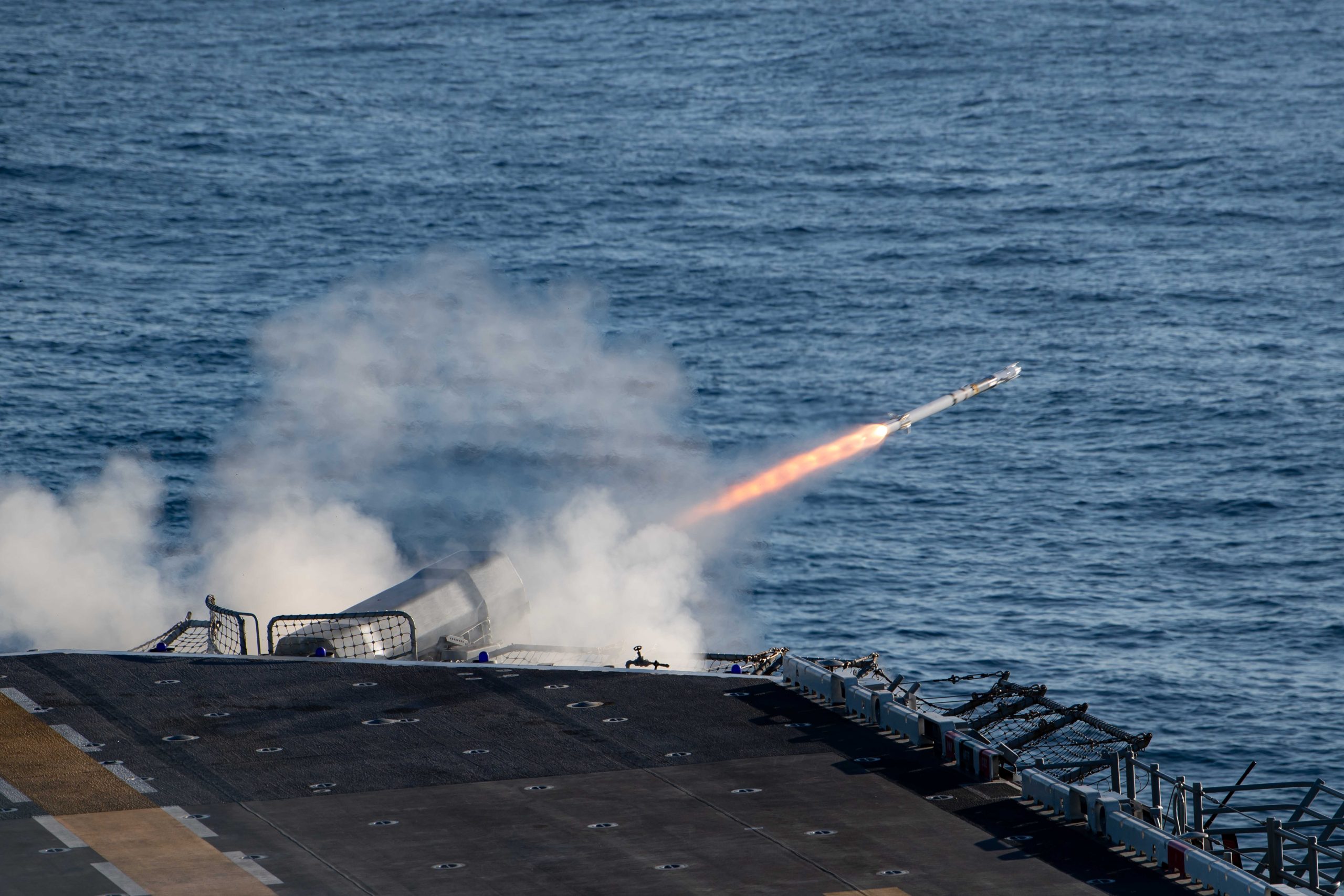 USS Boxer Conducts Rolling Airframe Missile System live fire operations